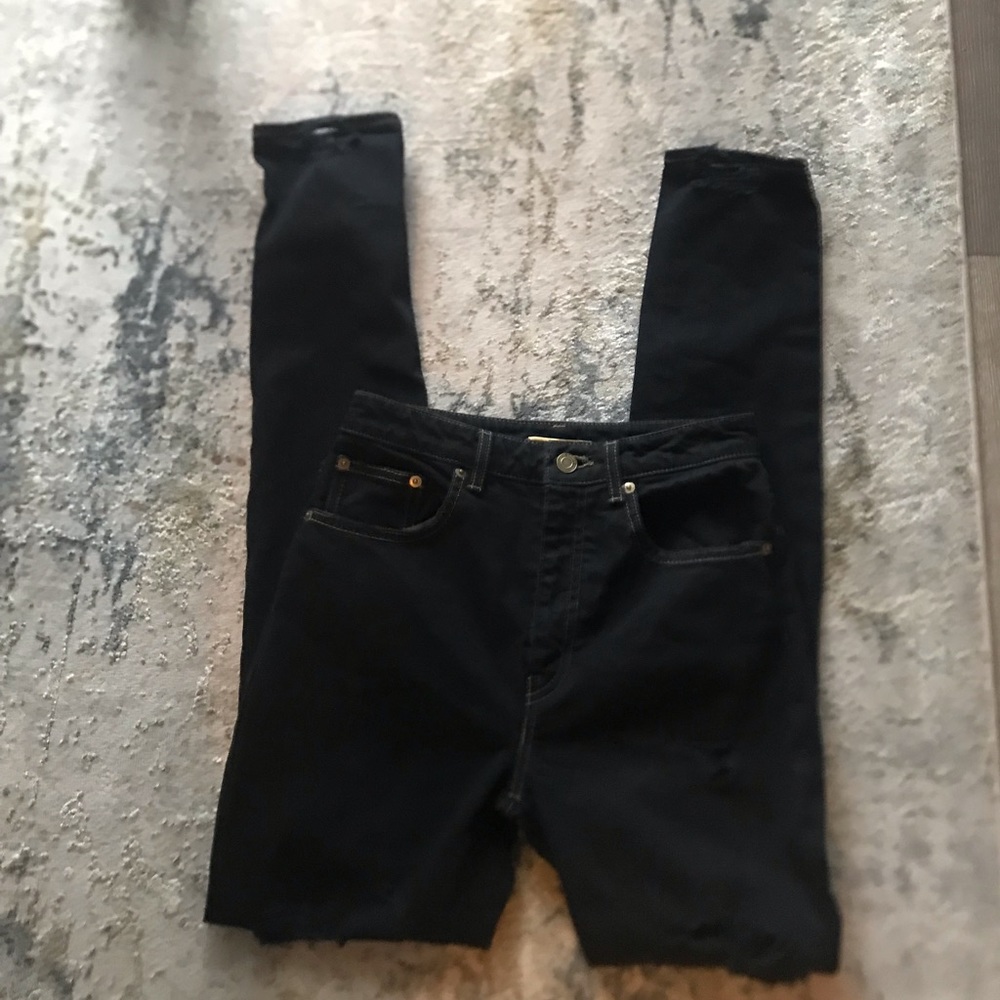 Authentic Saint Laurent Distressed Black Jeans
